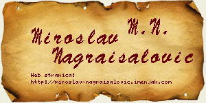 Miroslav Nagraisalović vizit kartica